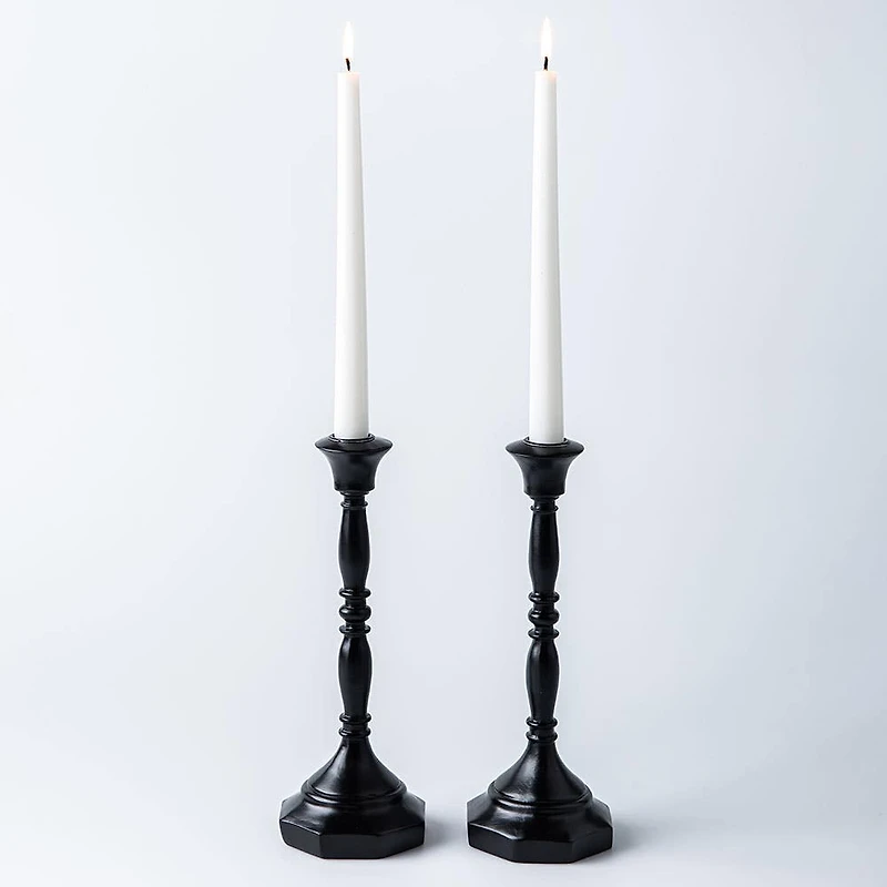 KSP Majestic Resin Taper Candleholder - Set of 2 (Black)