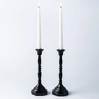 KSP Majestic Resin Taper Candleholder - Set of 2 (Black)
