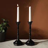 KSP Majestic Resin Taper Candleholder - Set of 2 (Black)