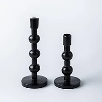 KSP Orbital Resin Taper Candleholder - Set of 2 (Black)