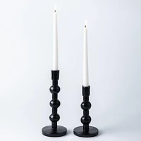 KSP Orbital Resin Taper Candleholder - Set of 2 (Black)