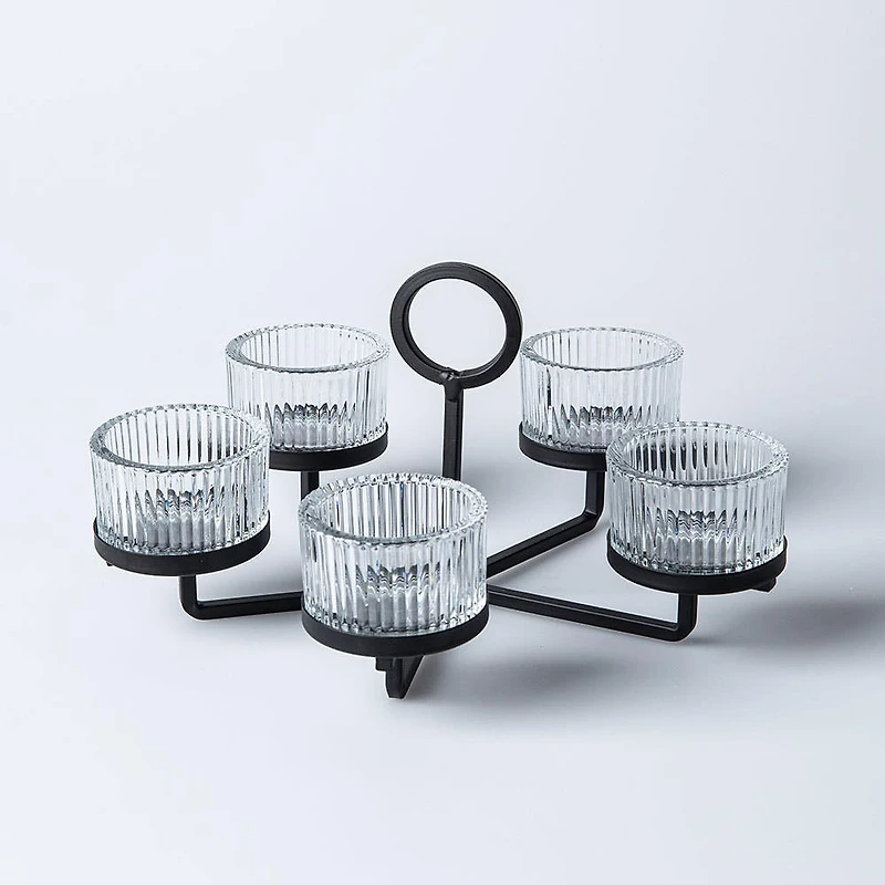 KSP Solis '5-Lite' Iron Tealight Holder (Black)