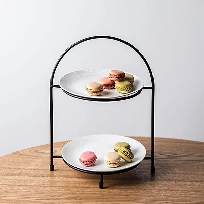 KSP Kingsley '2-Tier' Iron Plate Stand (Black)