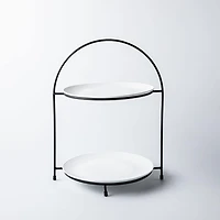 KSP Kingsley '2-Tier' Iron Plate Stand - Large (Black)