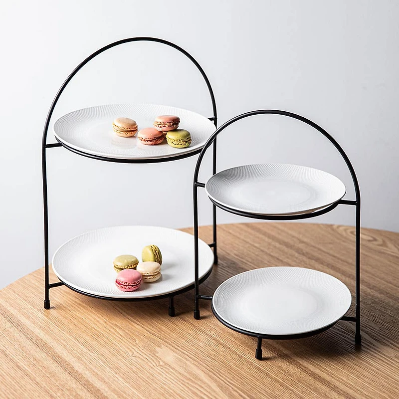 KSP Kingsley '2-Tier' Iron Plate Stand - Large (Black)