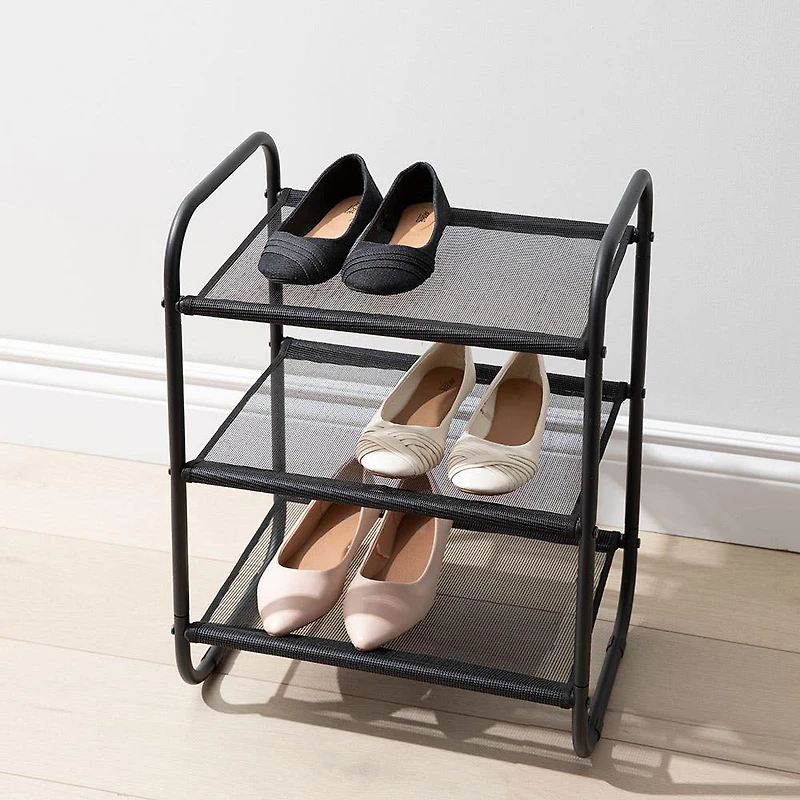 KSP Noir 3-Tier Shoe Rack x 30 x 55cm (Black