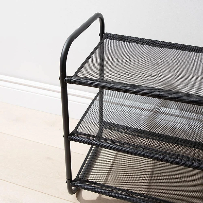 KSP Noir 3-Tier Shoe Rack x 30 x 55cm (Black