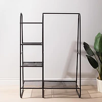 KSP Noir Garment Rack with Shelves (Black)