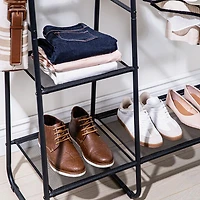KSP Noir Garment Rack with Shelves (Black)