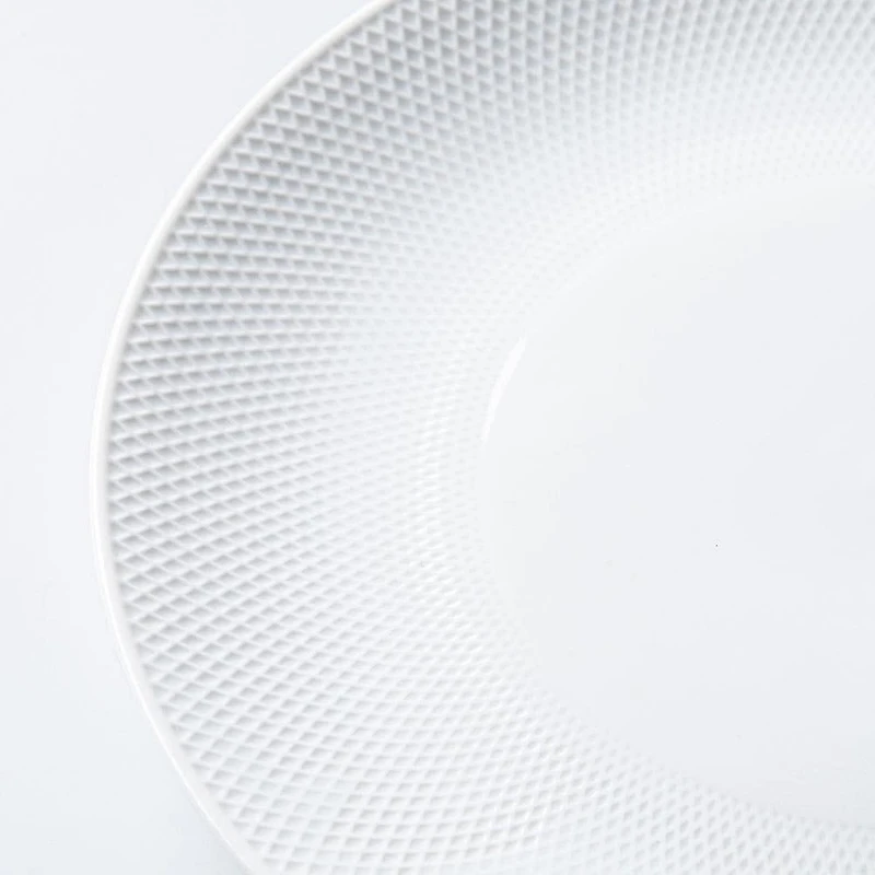 A La Carte 'Diamond Coupe' Porcelain Side Plate 8" Dia. (White)