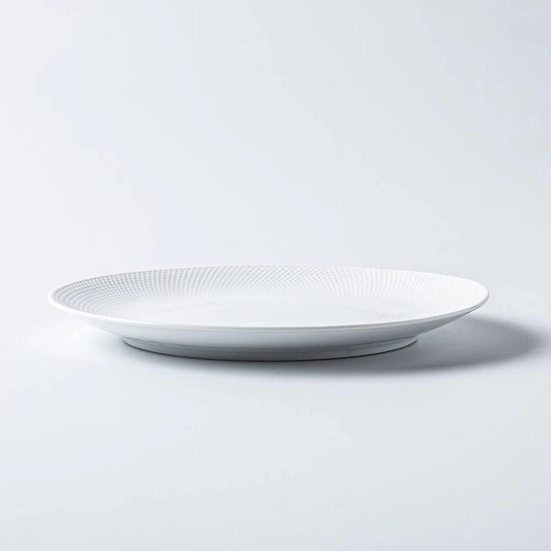 A La Carte 'Diamond Coupe' Porcelain Side Plate 8" Dia. (White)