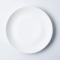 A La Carte 'Diamond Coupe' Porcelain Dinner Plate 10.25" D (White)