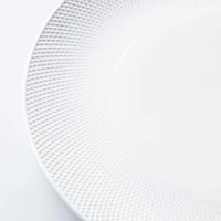 A La Carte 'Diamond Coupe' Porcelain Dinner Plate 10.25" D (White)