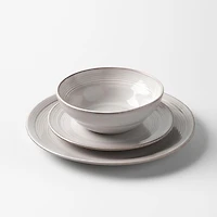 KSP Arcadia Reactive Stoneware Dinnerware - Set of 12 (Grey)