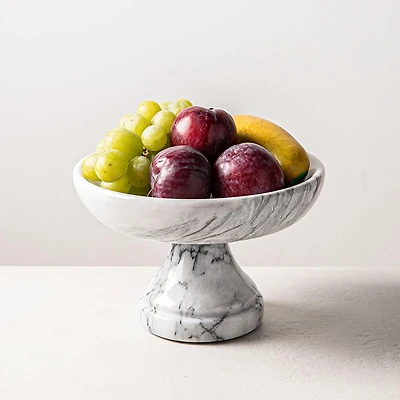 KSP Marbelle Marble Footed Fruit Bowl (7.9" Dia.)