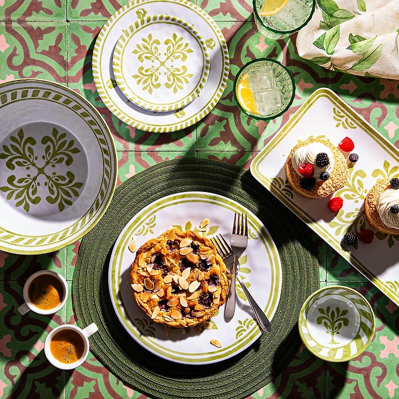 KSP Gather & Dine Cirque Woven Vinyl Placemat (Olive Green)