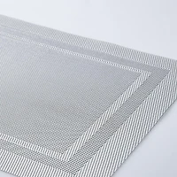 KSP Gather & Dine Two-Tone Border Vinyl Placemat (Silver)