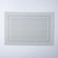 KSP Gather & Dine Two-Tone Border Vinyl Placemat (Silver)