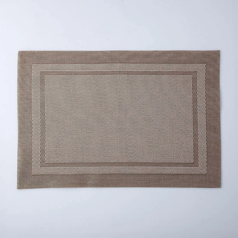KSP Gather & Dine Two-Tone Border Vinyl Placemat (Champagne)