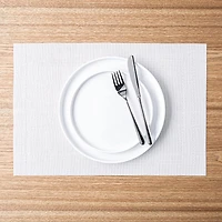 KSP Gather & Dine Two-Tone Border Vinyl Placemat (White)