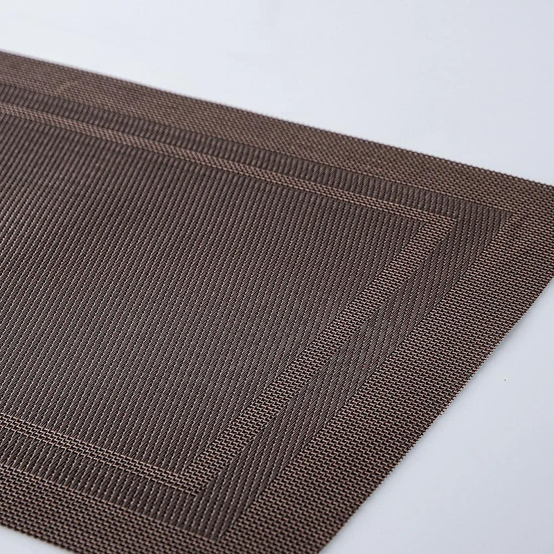 KSP Gather & Dine Two-Tone Border Vinyl Placemat (Chocolate Brown)