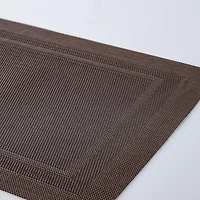 KSP Gather & Dine Two-Tone Border Vinyl Placemat (Chocolate Brown)