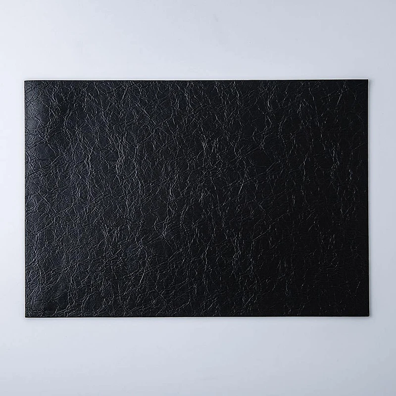 KSP Gather & Dine Textura Luxe Reversible Vinyl Placemat (Black)