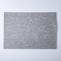KSP Gather & Dine Textura Luxe Reversible Vinyl Placemat (Silver)