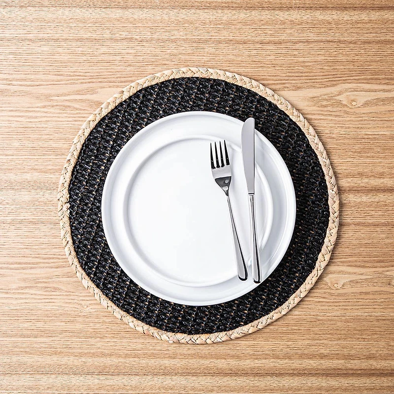 KSP Gather & Dine Beachside Water Hyacinth Placemat (Black)