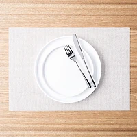 KSP Gather & Dine Glimmer Vinyl Placemat (White)