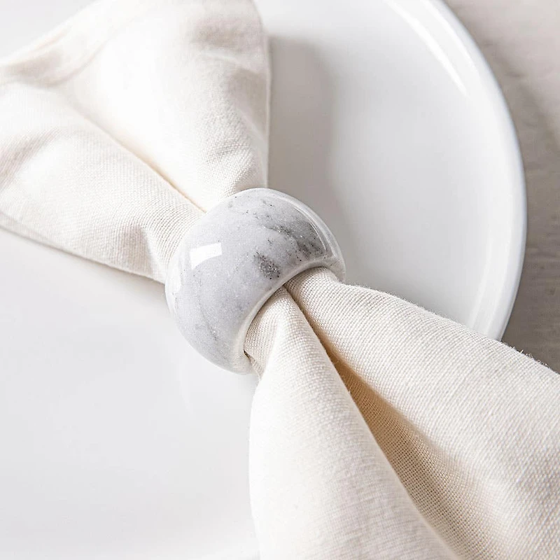 KSP Gather & Dine Marble Napkin Ring (White)