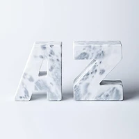 KSP Marbelle 'A-Z' Marble Bookend - Set of 2 (White)