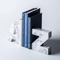 KSP Marbelle 'A-Z' Marble Bookend - Set of 2 (White)
