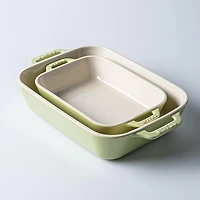 Staub En France 'Macaron' Rectangular Bake Dish - Set of 2 Light Green