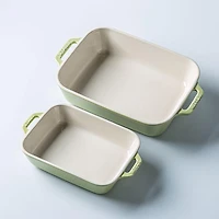 Staub En France 'Macaron' Rectangular Bake Dish - Set of 2 Light Green