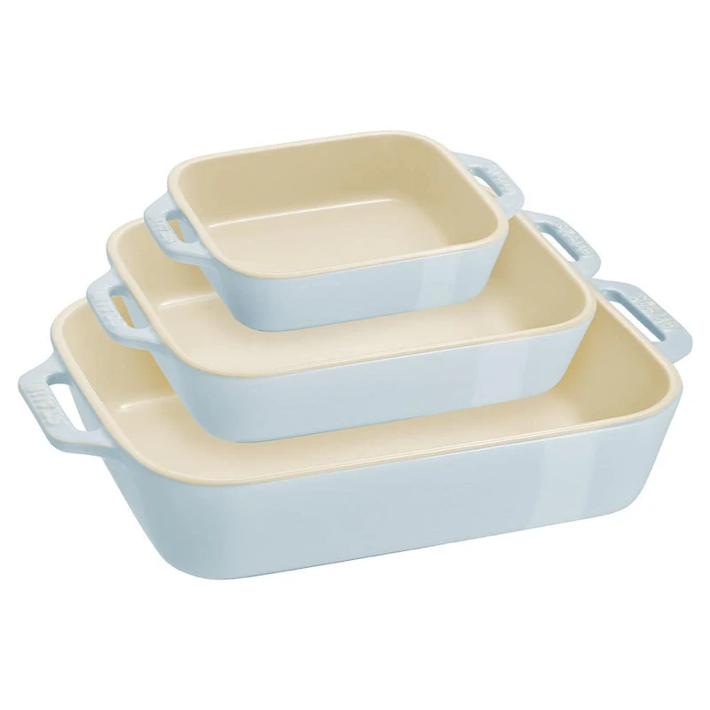 Staub En France 'MacAron' Rectangular Bake Dish -Set of 3 (Light