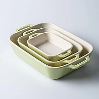 Staub En France 'MacAron' Rectangular Bake Dish - Set of 3 Light Green