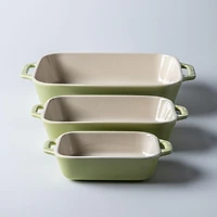 Staub En France 'MacAron' Rectangular Bake Dish - Set of 3 Light Green