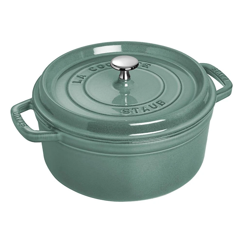 Staub France Cast Iron Round Cocotte 5L (Eucalyptus)