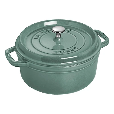 Staub France Cast Iron Round Cocotte 5L (Eucalyptus)