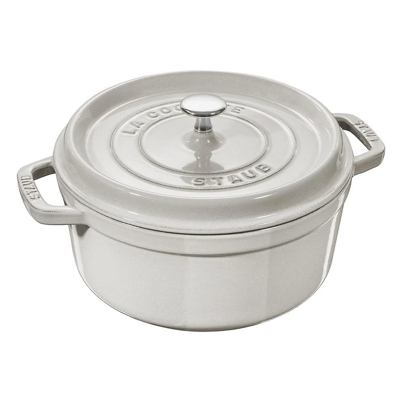Staub France Cast Iron Round Cocotte 5L (Truf Light Grey)