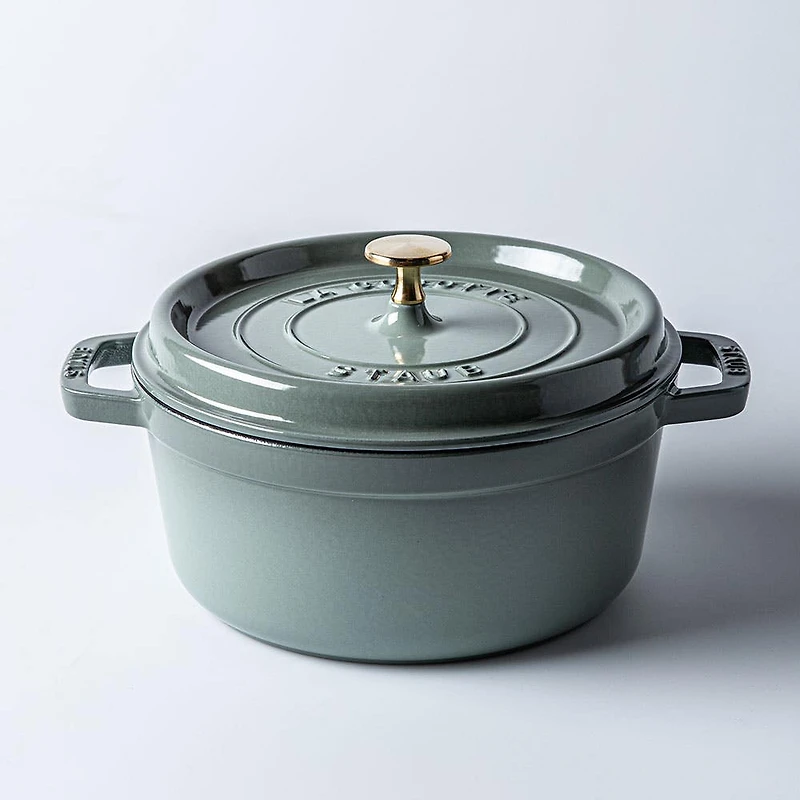 Staub France Cast Iron Round Cocotte (Eucalyptus)
