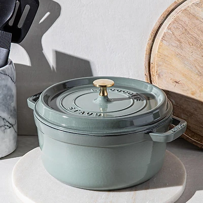 Staub France Cast Iron Round Cocotte (Eucalyptus)