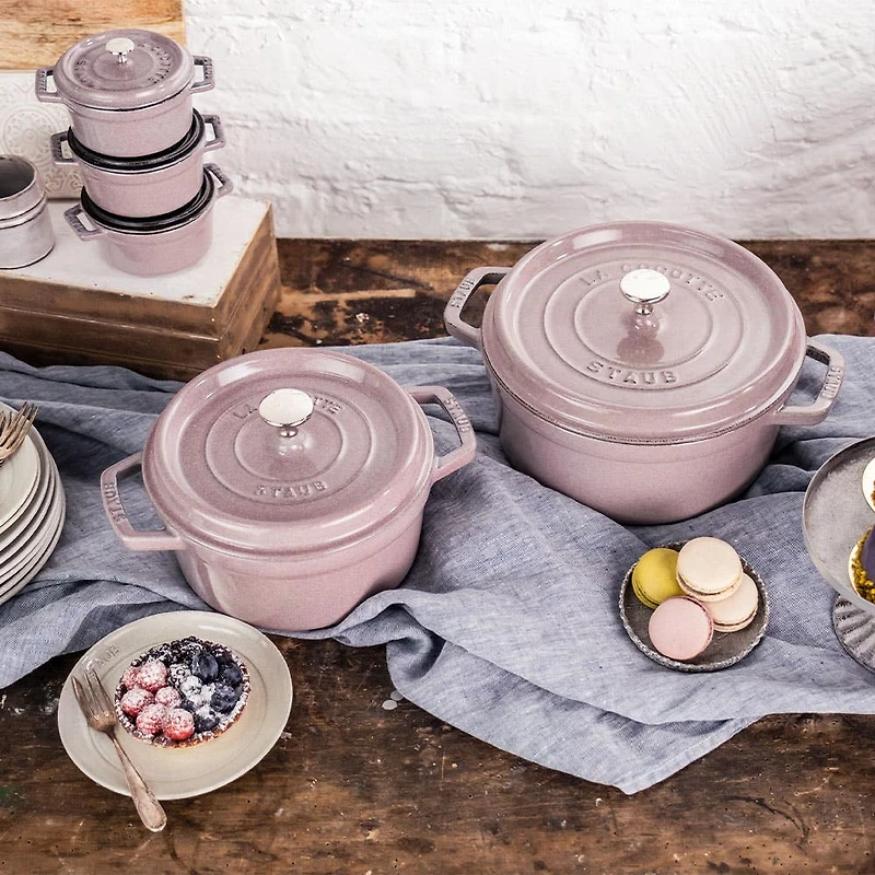 Staub France Cast Iron Round Cocotte 4L (Cherry Blossom)