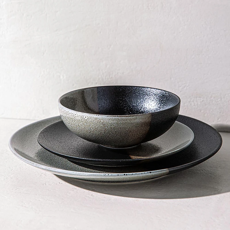 Maxwell & Williams Umi Porcelain Dinnerware - Set of 12 (Granite)