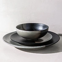 Maxwell & Williams Umi Porcelain Dinnerware - Set of 12 (Granite)