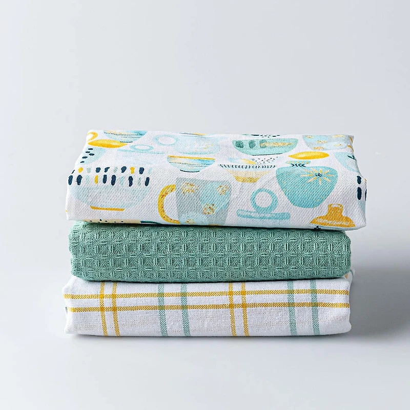 Harman Combo 'Decorative Tableware' Cotton Kitchen Towel - Set of 3