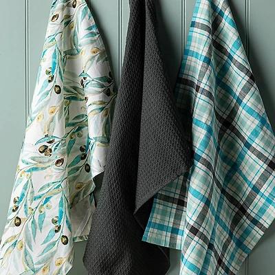 Harman Combo 'Olive' Cotton Kitchen Towel - Set of 3