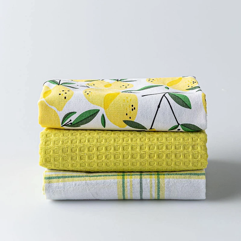 Harman Combo 'Lemon Tree' Cotton Kitchen Towel - Set of 3