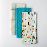 Harman Combo 'Uptown Houses' Cotton Kitchen Towel - Set of 3